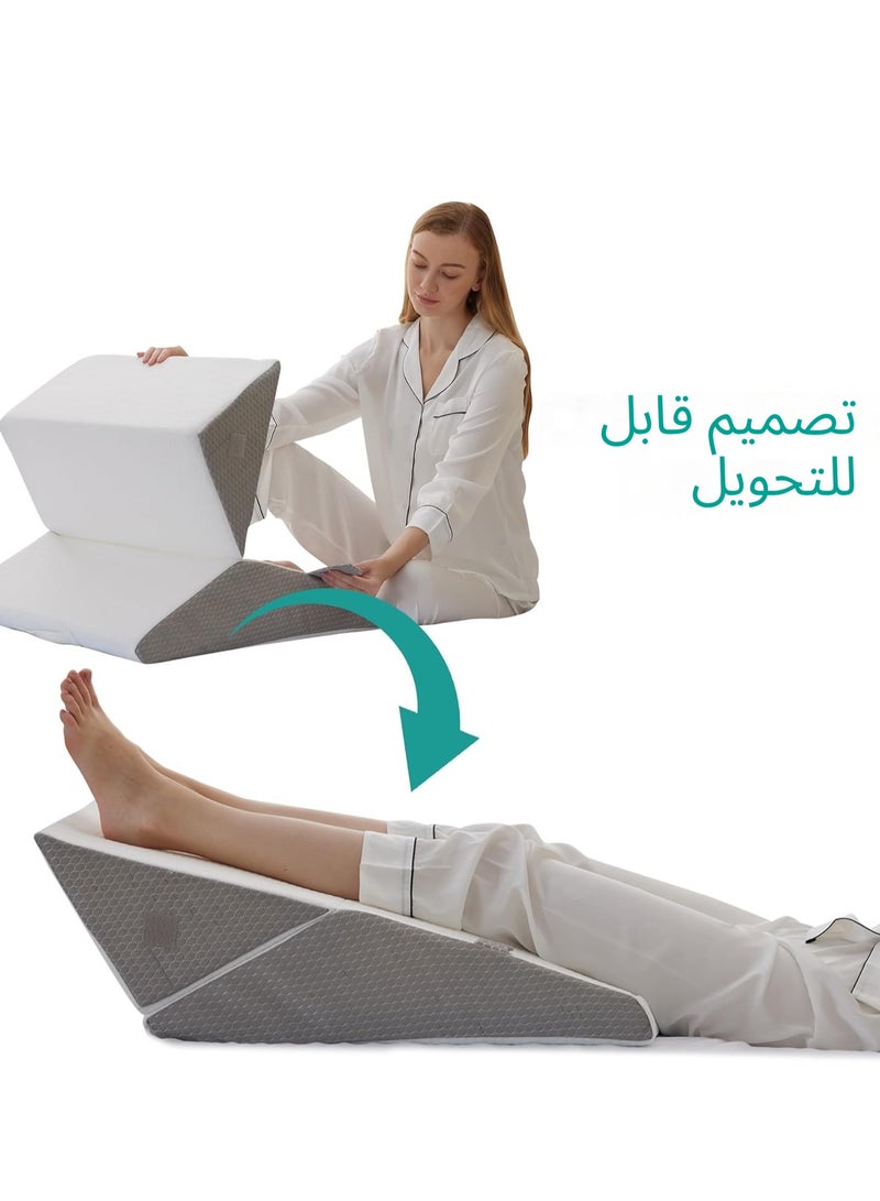 NIUB Wedge Pillows, Adjustable Bed Wedge Cushion Set for Relieving Back Pain, Acid Reflux and Snoring,  Memory Foam Back Support Pillow for Sleeping, Pregnancy and Postoperative Care - Image 3